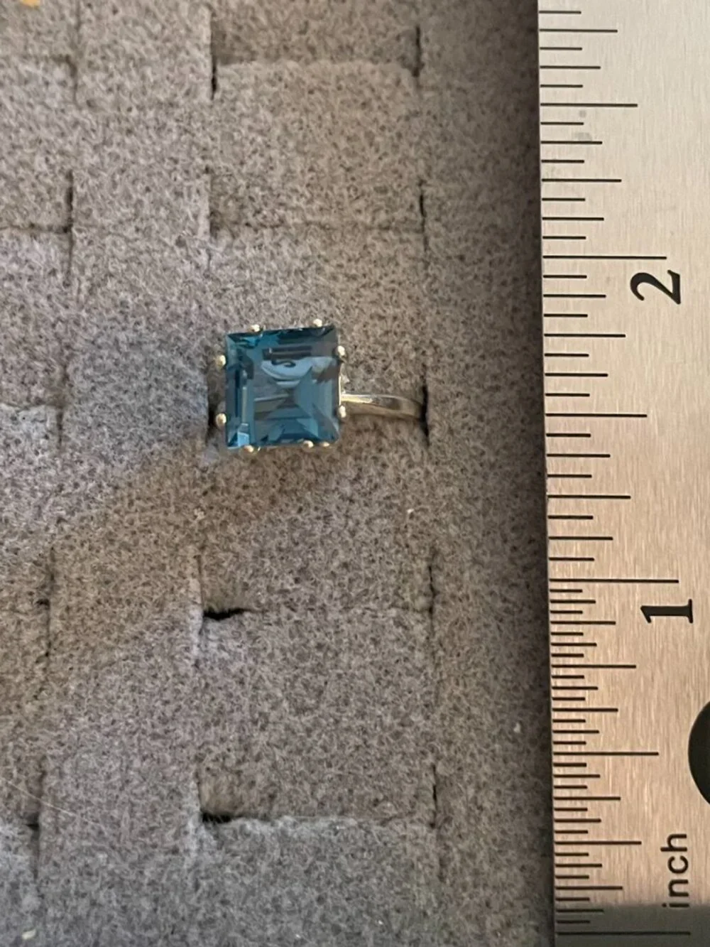 NEW Sterling Silver Ring Blue Topaz Size 5.75 Minimalist Boho Anthropologie $125